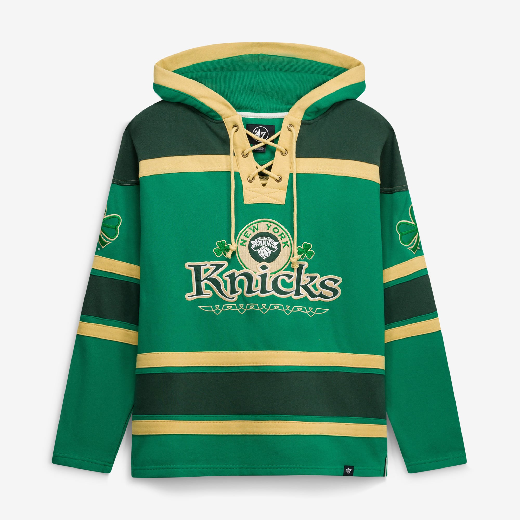 Sweat à capuche lacets McLucky Superior '47 Kelly Green New York Knicks pour homme